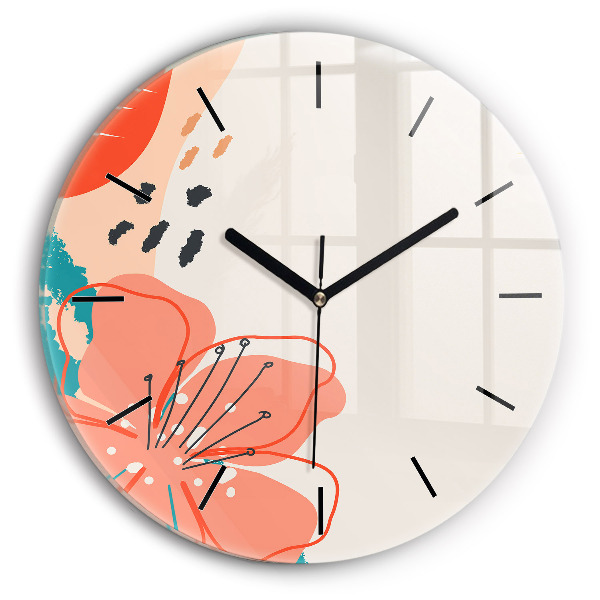 Orologio rotondo in vetro Piante hawaiane