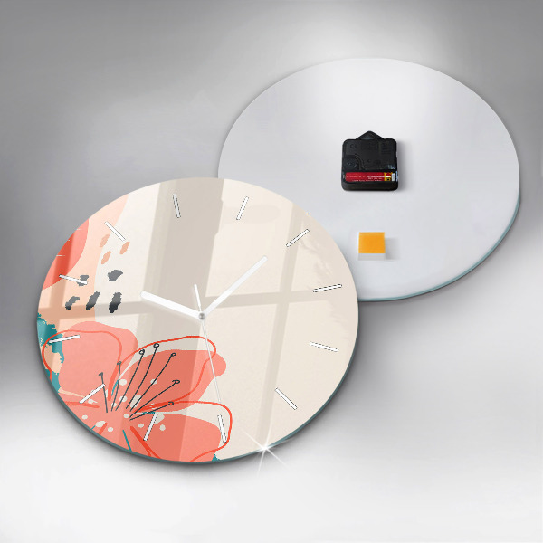 Orologio rotondo in vetro Piante hawaiane