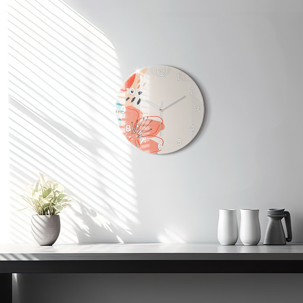 Orologio rotondo in vetro Piante hawaiane