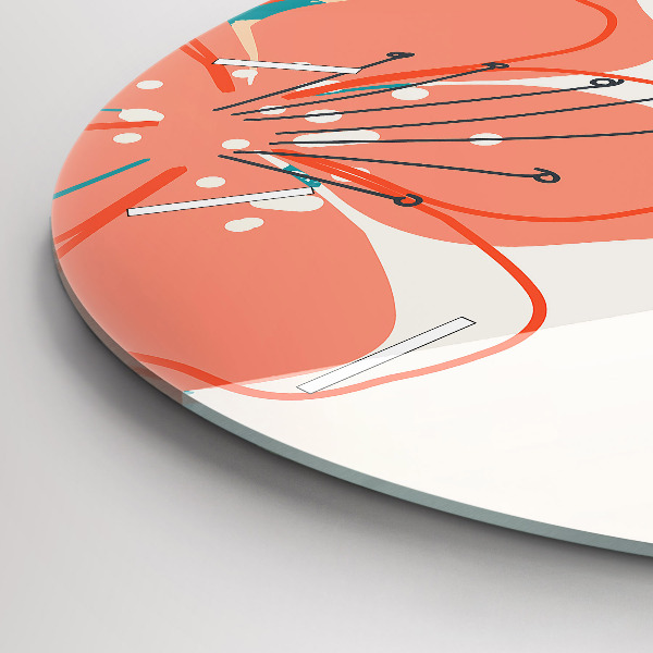 Orologio rotondo in vetro Piante hawaiane