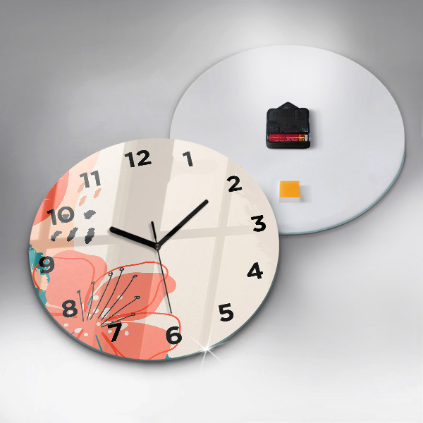 Orologio rotondo in vetro Piante hawaiane