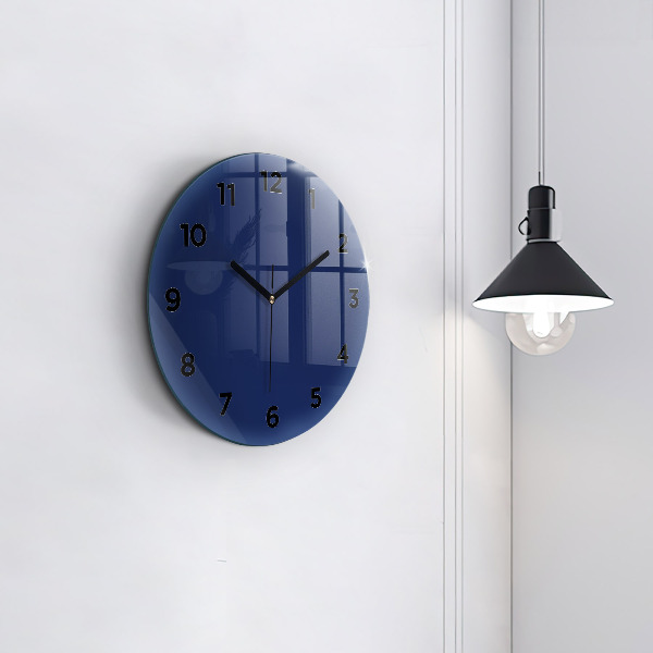 Orologio rotondo in vetro Colore blu navy