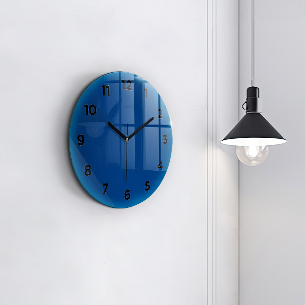 Orologio rotondo in vetro Blu