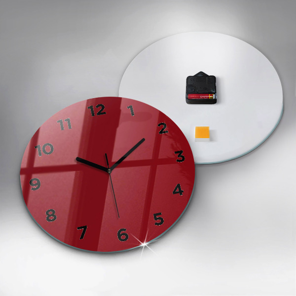 Orologio rotondo in vetro Rosso