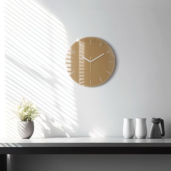 Orologio rotondo in vetro Beige