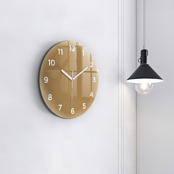 Orologio rotondo in vetro Beige