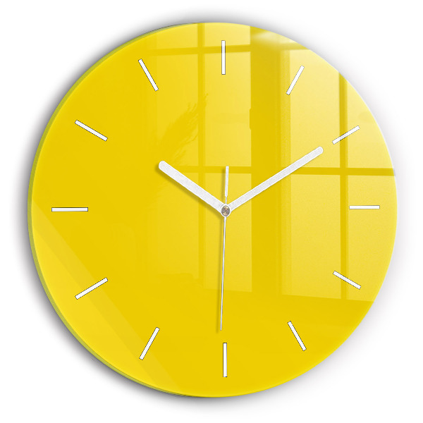 Orologio rotondo in vetro Giallo