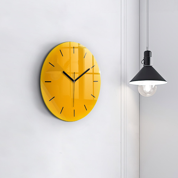 Orologio rotondo in vetro Giallo scuro