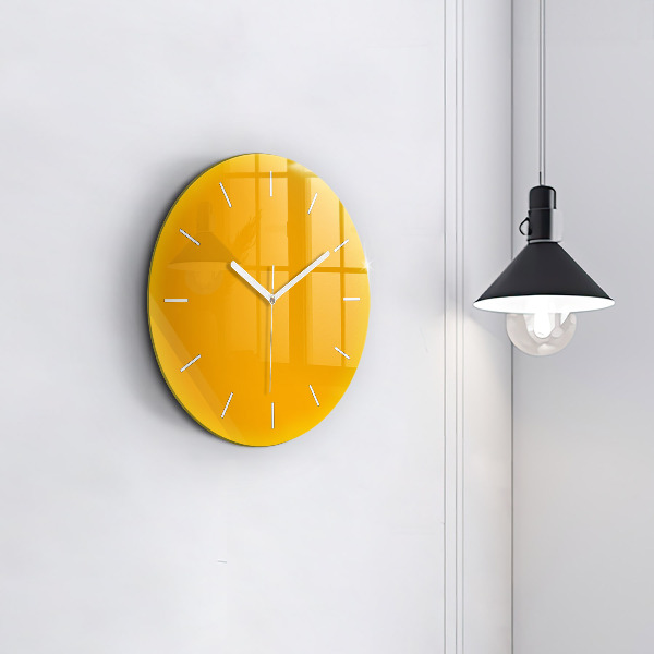 Orologio rotondo in vetro Giallo scuro