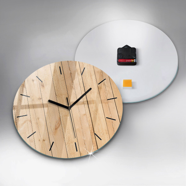 Orologio rotondo in vetro Tavole di legno