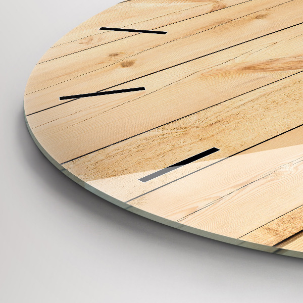 Orologio rotondo in vetro Tavole di legno