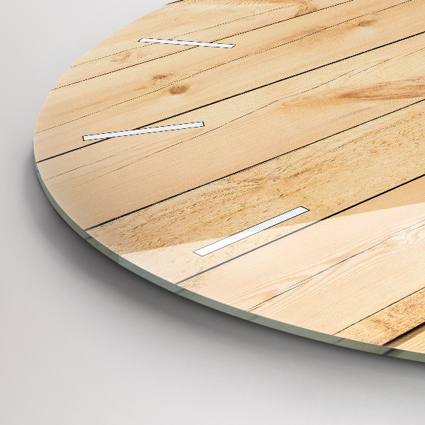 Orologio rotondo in vetro Tavole di legno