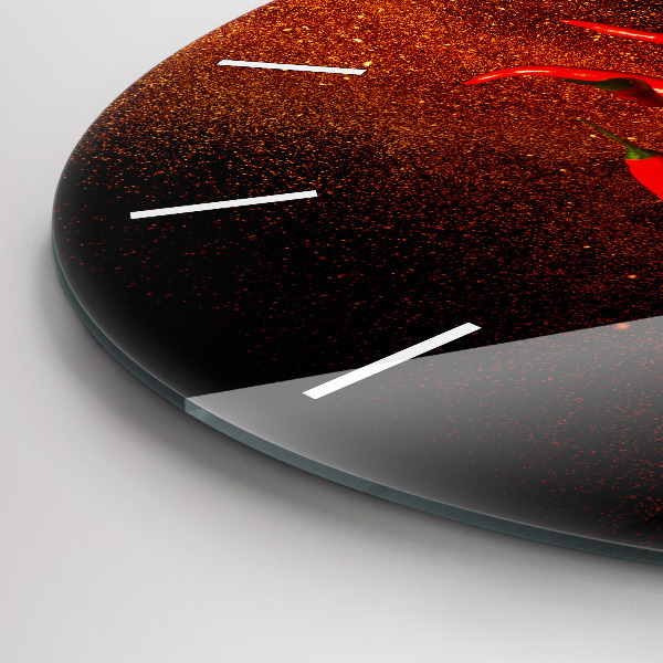 Orologio rotondo in vetro Peperoncini