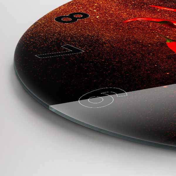 Orologio rotondo in vetro Peperoncini