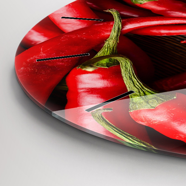 Orologio rotondo in vetro Peperoncini piccanti