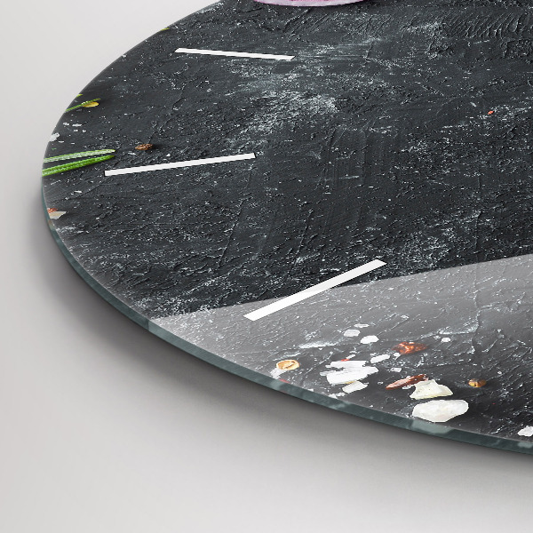 Orologio rotondo in vetro Le verdure in tavola