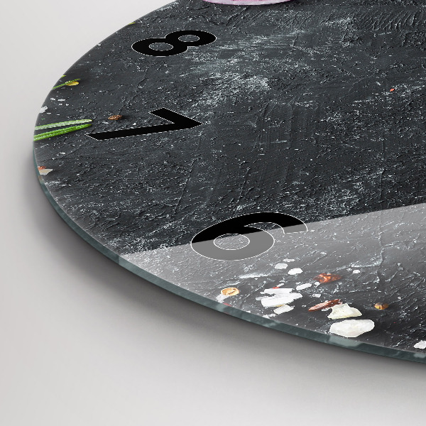 Orologio rotondo in vetro Le verdure in tavola