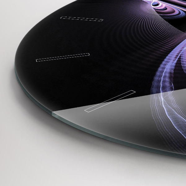 Orologio rotondo in vetro Astrazione viola