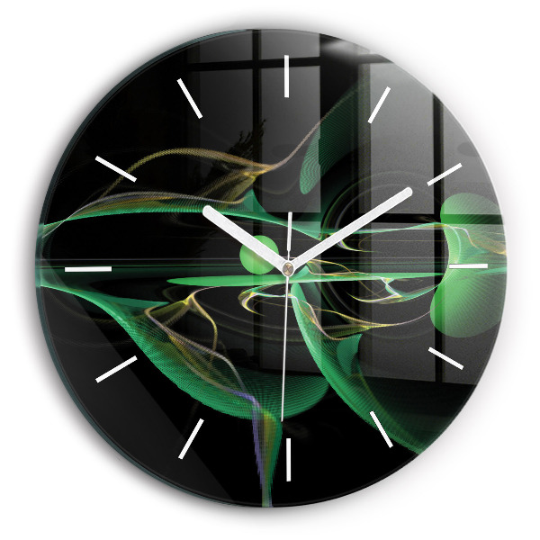 Orologio rotondo in vetro Astrazione verde