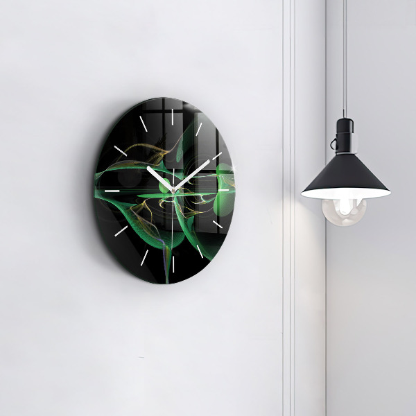 Orologio rotondo in vetro Astrazione verde