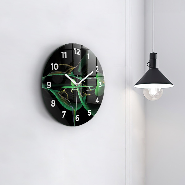 Orologio rotondo in vetro Astrazione verde