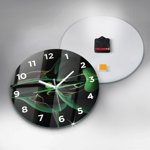 Orologio rotondo in vetro Astrazione verde
