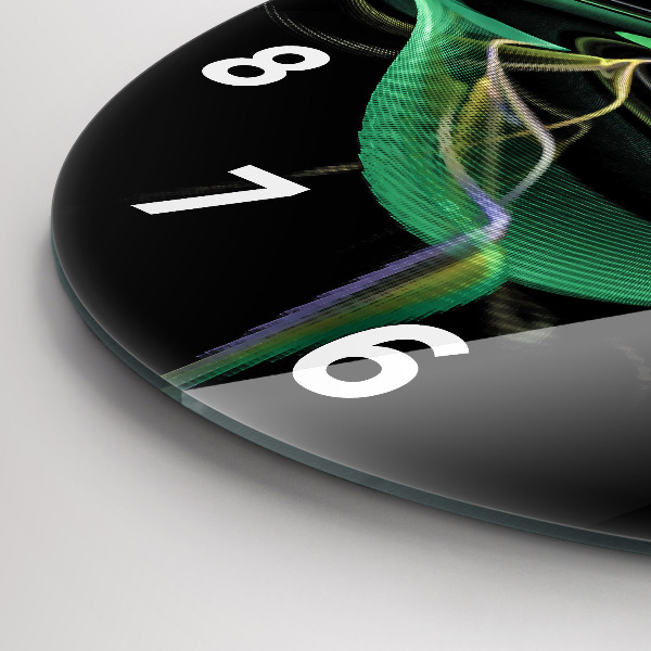 Orologio rotondo in vetro Astrazione verde