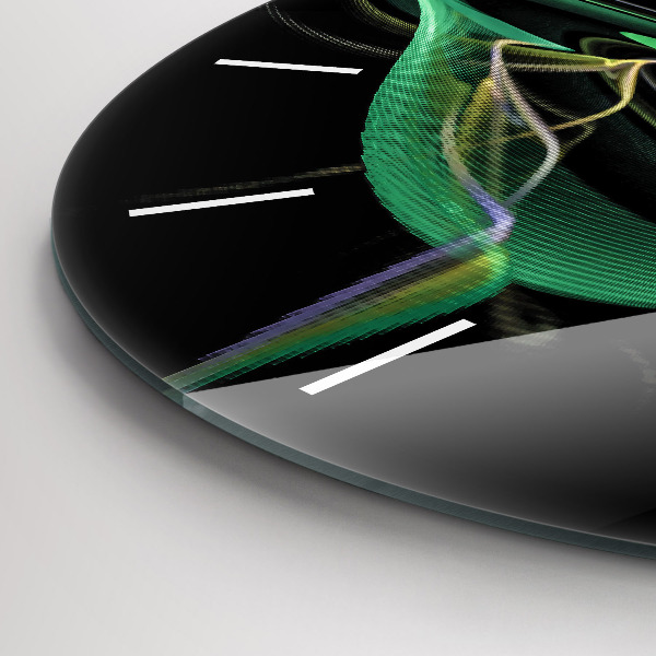 Orologio rotondo in vetro Astrazione verde
