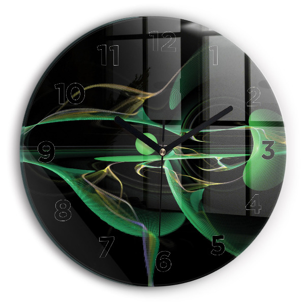 Orologio rotondo in vetro Astrazione verde