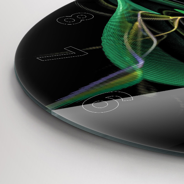 Orologio rotondo in vetro Astrazione verde