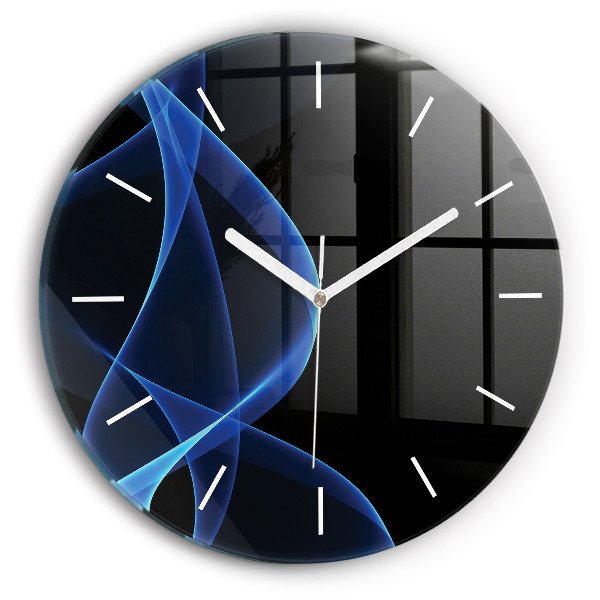 Orologio rotondo in vetro Linee blu