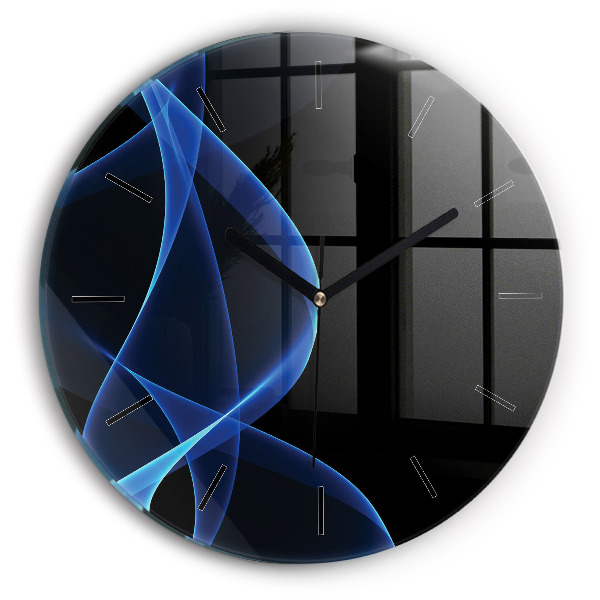 Orologio rotondo in vetro Linee blu
