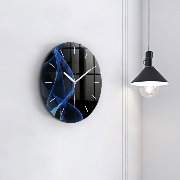 Orologio rotondo in vetro Linee blu