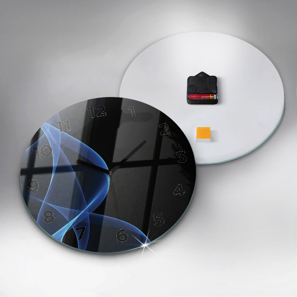 Orologio rotondo in vetro Linee blu