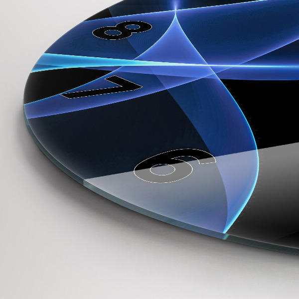 Orologio rotondo in vetro Linee blu