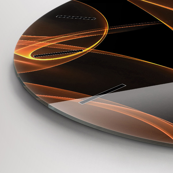 Orologio rotondo in vetro Linee arancioni