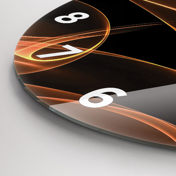 Orologio rotondo in vetro Linee arancioni