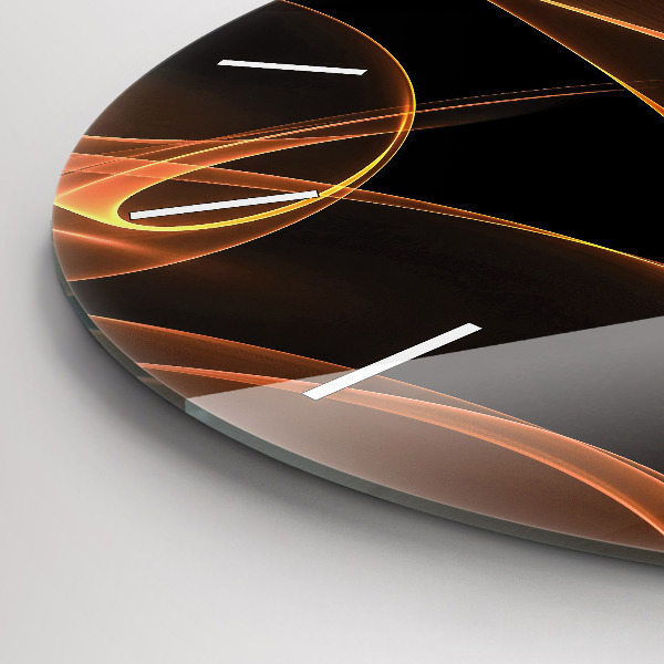 Orologio rotondo in vetro Linee arancioni