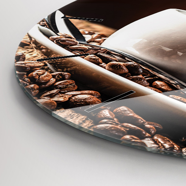 Orologio rotondo in vetro Una tazza di caffè
