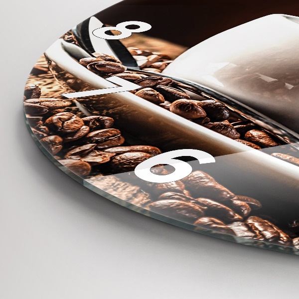 Orologio rotondo in vetro Una tazza di caffè