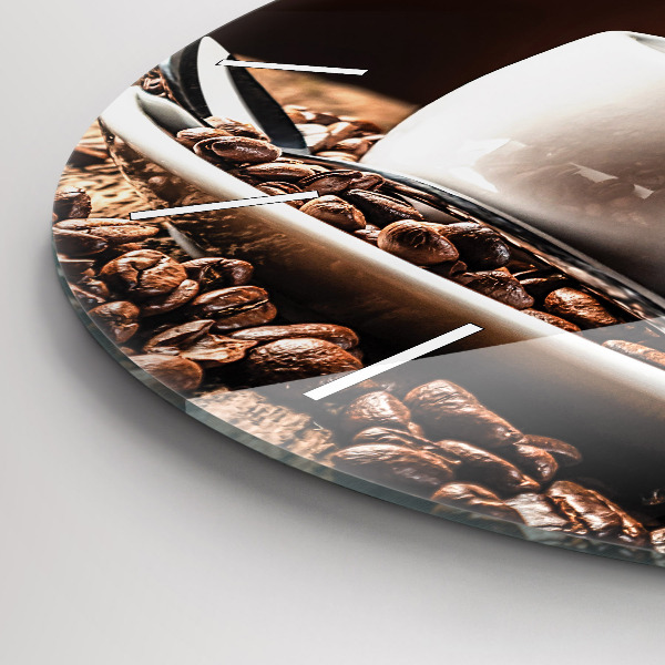 Orologio rotondo in vetro Una tazza di caffè