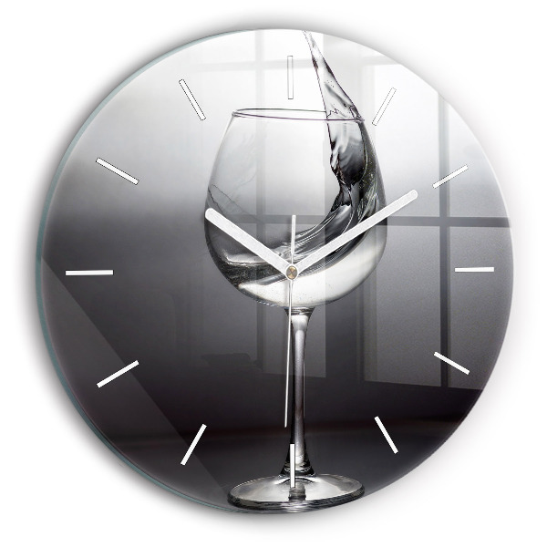 Orologio rotondo in vetro Bicchiere di vino