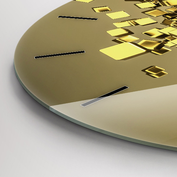 Orologio rotondo in vetro Quadrati dorati