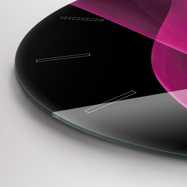 Orologio rotondo in vetro Astrazione rosa