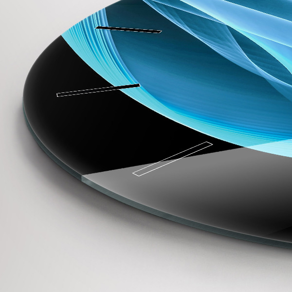 Orologio rotondo in vetro Astrazione blu