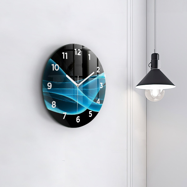 Orologio rotondo in vetro Astrazione blu