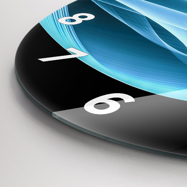 Orologio rotondo in vetro Astrazione blu