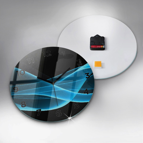 Orologio rotondo in vetro Astrazione blu