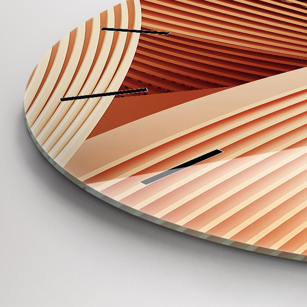 Orologio rotondo in vetro Motivo ondulato astratto