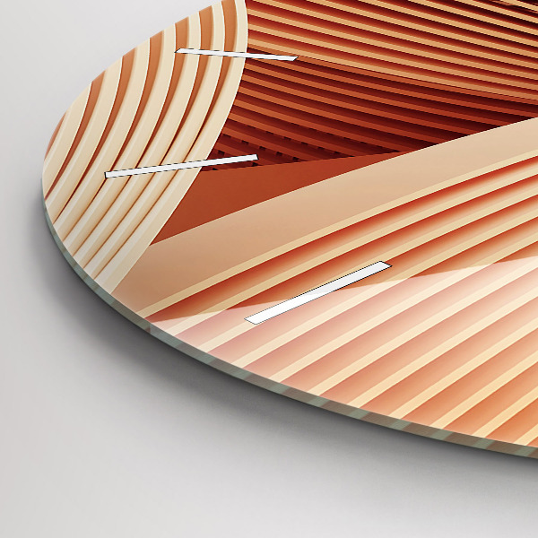 Orologio rotondo in vetro Motivo ondulato astratto